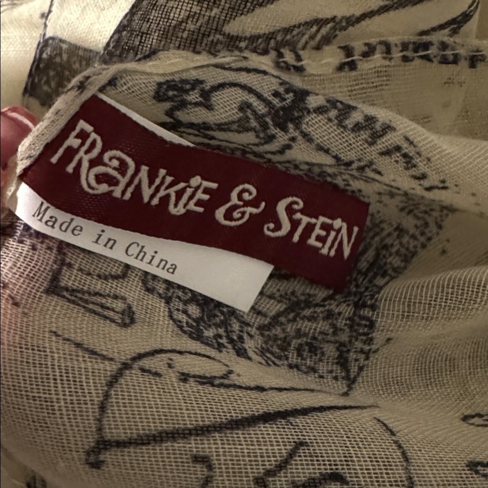 FRANKIE & STEIN Paris Infinity Scarf Womens OS lightweight black/Cream Travel - Picture 9 of 11